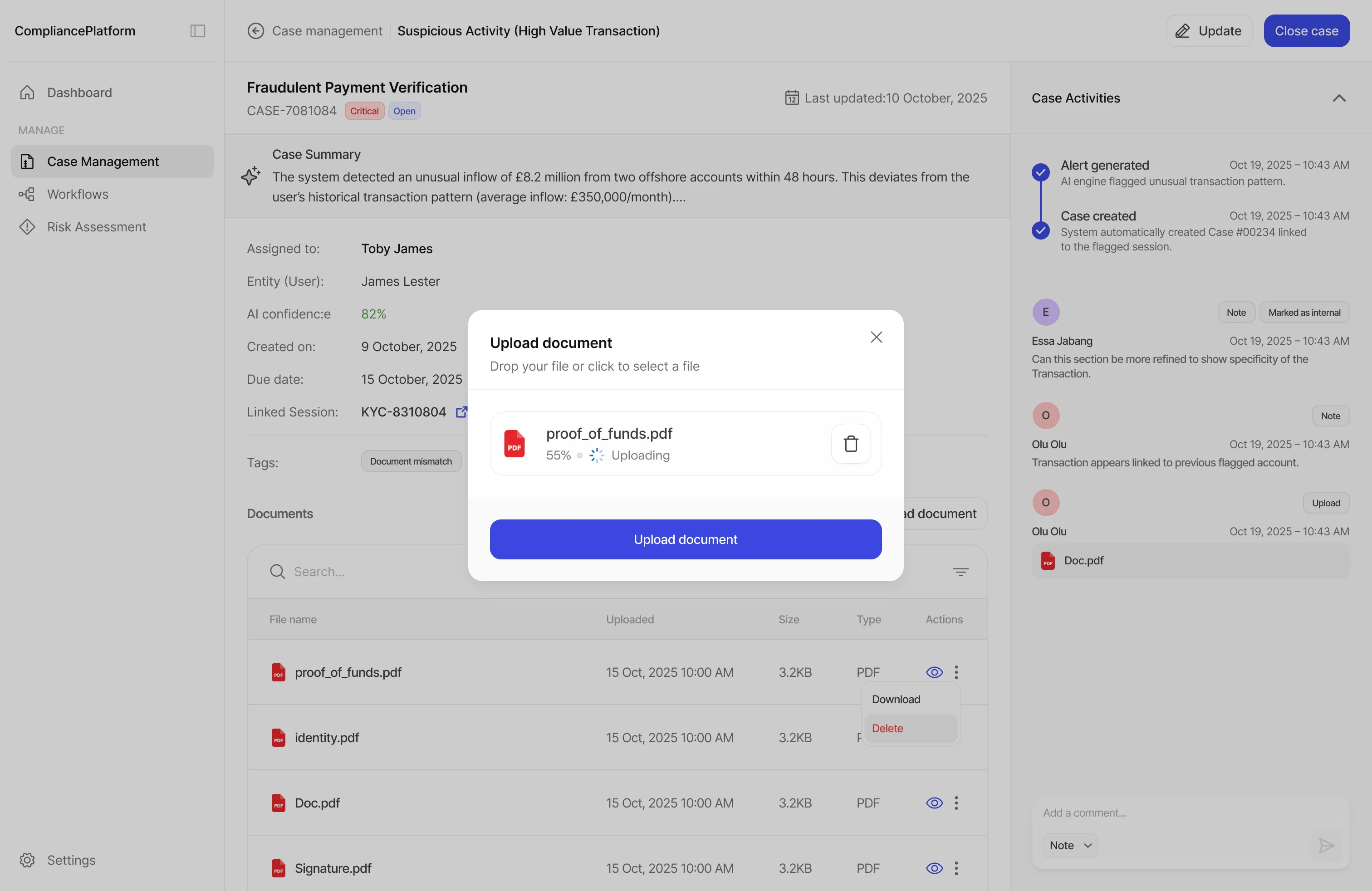 Case Management Dashboard